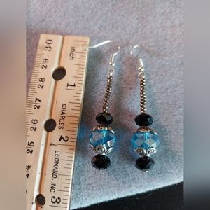 Handcrafted jewelry blue crystal earrings